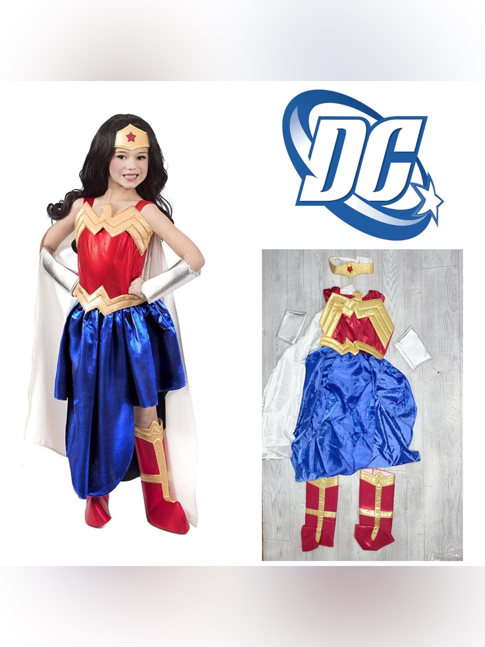 DC Super Hero Girls Wonder Woman Girls halloween Costume large cosplay dress up